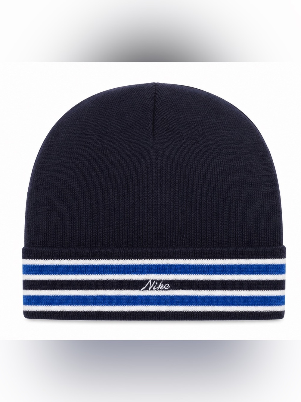 Nike Men’s Beanie Hat One Size NWOT Blue Knit Winter Skull Cap Touque New